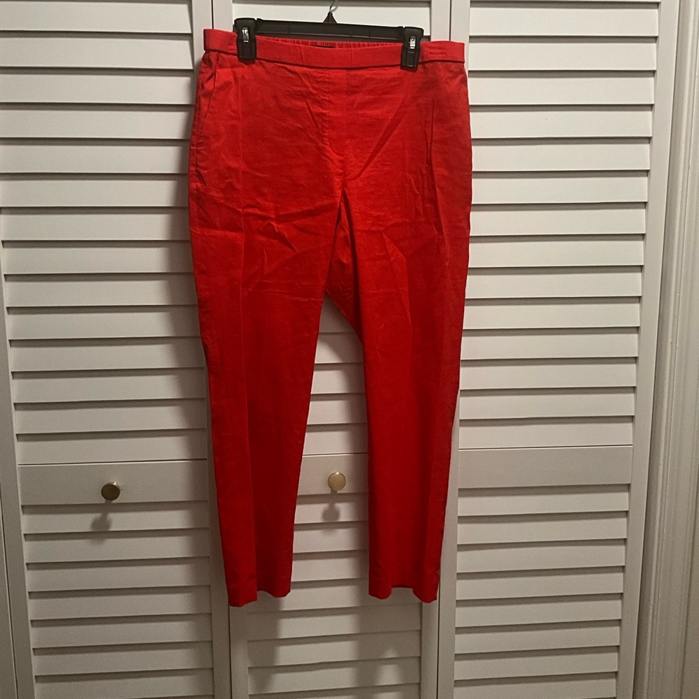 Theory Red Plain Front Pants Size 10